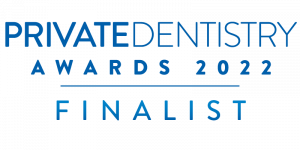 Private Dentistry Awards Finalist Logo 2022: Recognizing excellence and commitment in private dentistry services.