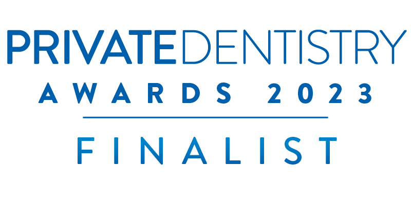 Private Dentistry Awards Finalist Logo 2023: Recognizing excellence and commitment in private dentistry services.